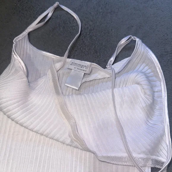 Zimmerli White Ribbed Camisole - Picture 7 of 7